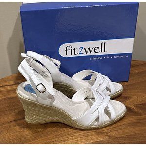 Fitzwell Women's White Wedge Sandals